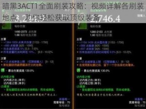 暗黑3ACT1全面刷装攻略：视频详解各刷装地点，助你轻松获取顶级装备