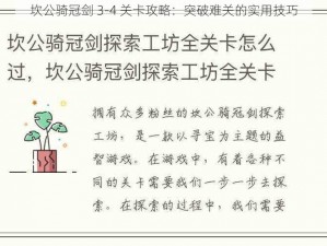 坎公骑冠剑 3-4 关卡攻略：突破难关的实用技巧