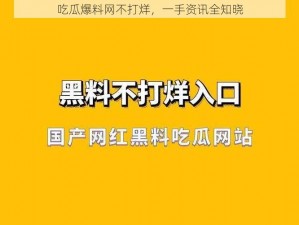 吃瓜爆料网不打烊，一手资讯全知晓