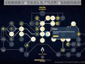 《探索《刺客信条 3：兄弟会》的成就世界：全成就列表详尽解析》