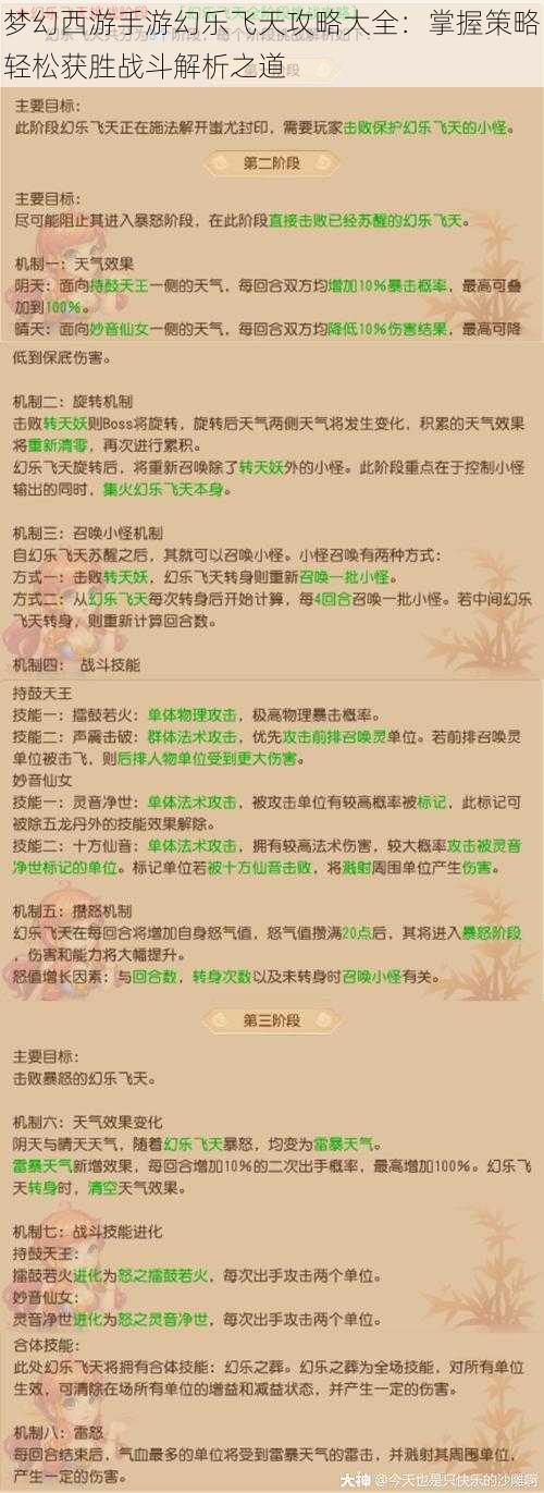 梦幻西游手游幻乐飞天攻略大全:掌握策略轻松获胜战斗解析之道