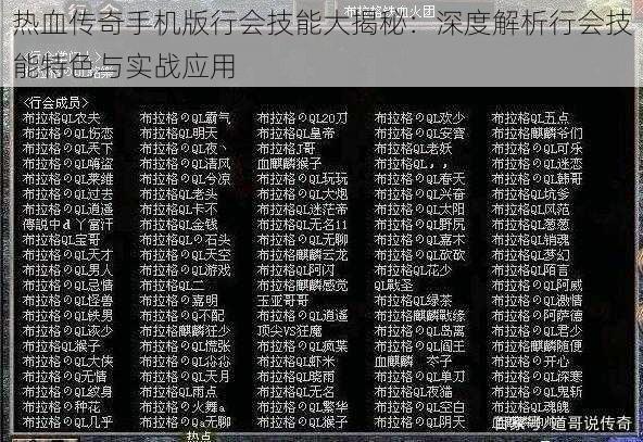 热血传奇手机版行会技能大揭秘：深度解析行会技能特色与实战应用