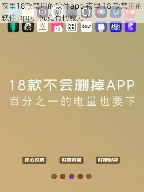 夜里18款禁用的软件app,夜里 18 款禁用的软件 app，究竟有何魔力？