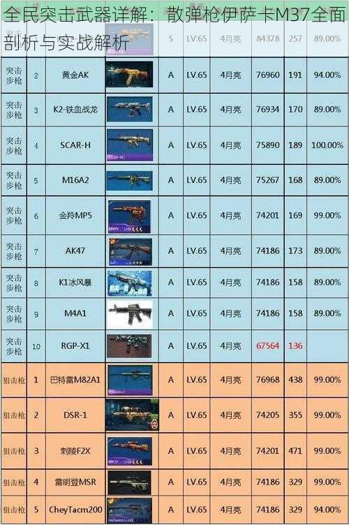 全民突击武器详解：散弹枪伊萨卡M37全面剖析与实战解析