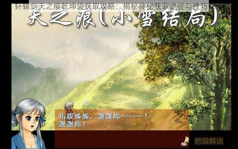 轩辕剑天之痕乾坤袋获取攻略：揭秘神秘获取途径与技巧探索