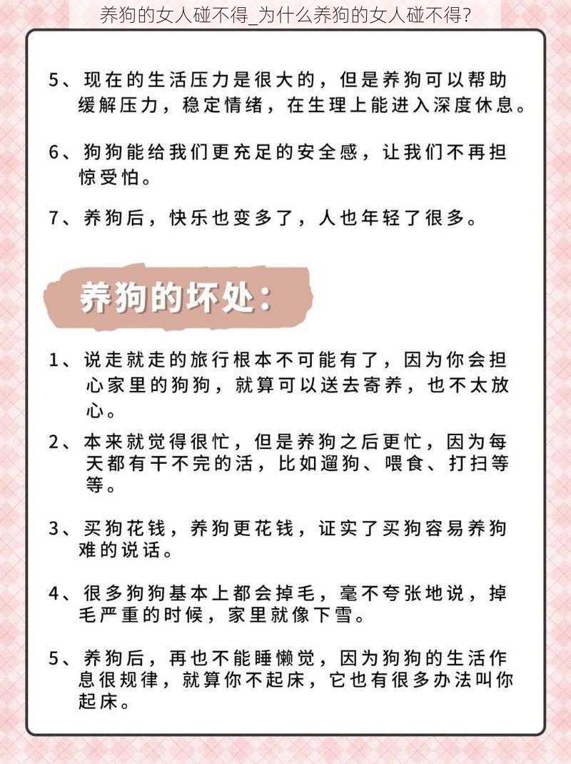 养狗的女人碰不得_为什么养狗的女人碰不得？