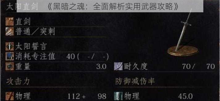 《黑暗之魂：全面解析实用武器攻略》