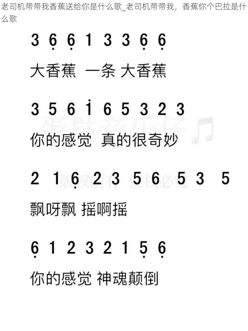 老司机带带我香蕉送给你是什么歌_老司机带带我，香蕉你个巴拉是什么歌