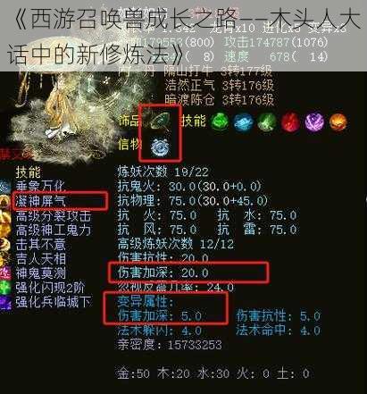 《西游召唤兽成长之路——木头人大话中的新修炼法》