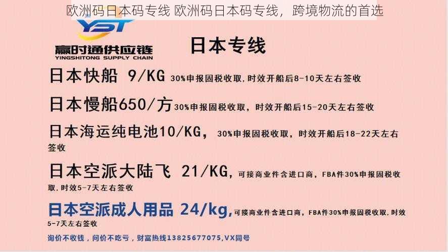 欧洲码日本码专线 欧洲码日本码专线,跨境物流的首选