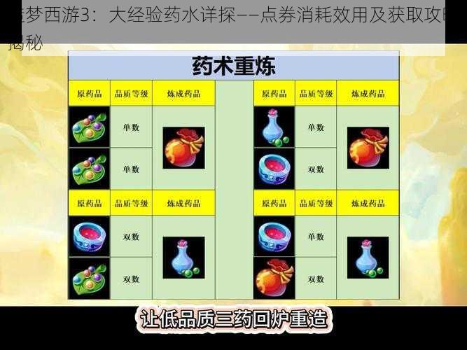 造梦西游3：大经验药水详探——点券消耗效用及获取攻略揭秘