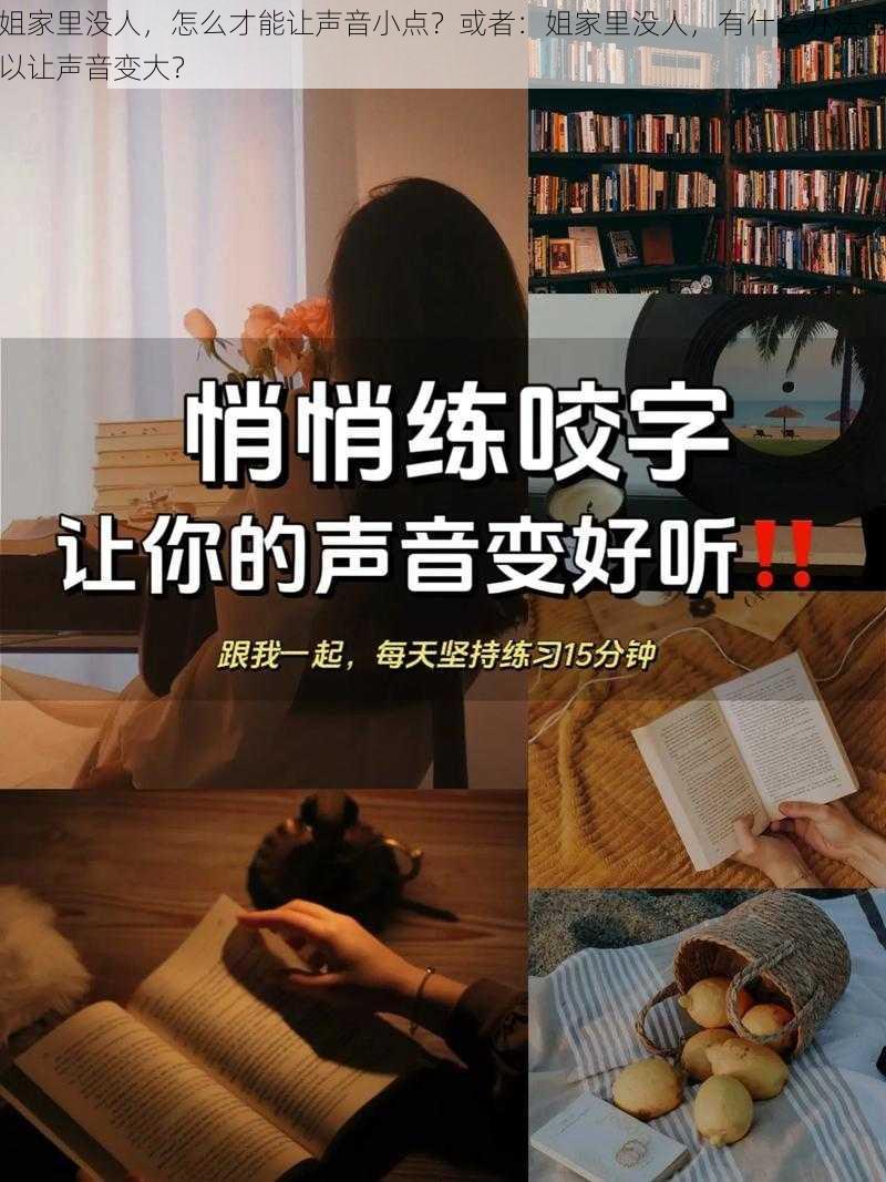 姐家里没人，怎么才能让声音小点？或者：姐家里没人，有什么办法可以让声音变大？