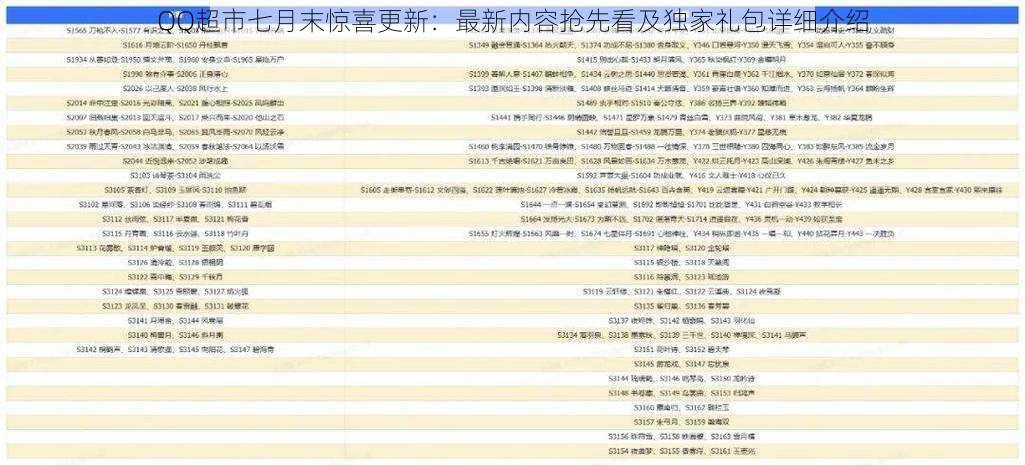 QQ超市七月末惊喜更新：最新内容抢先看及独家礼包详细介绍