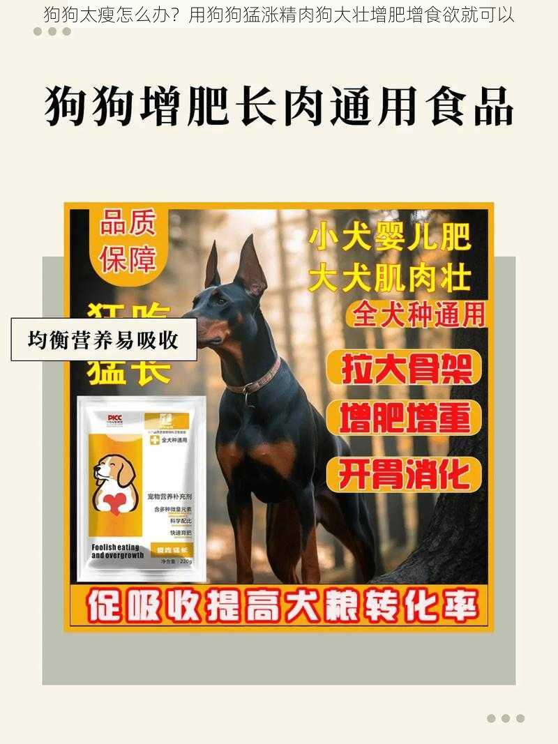 狗狗太瘦怎么办？用狗狗猛涨精肉狗大壮增肥增食欲就可以