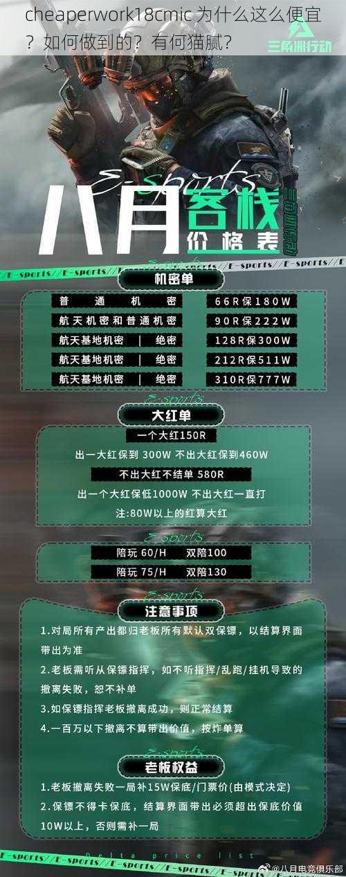 cheaperwork18cmic 为什么这么便宜？如何做到的？有何猫腻？