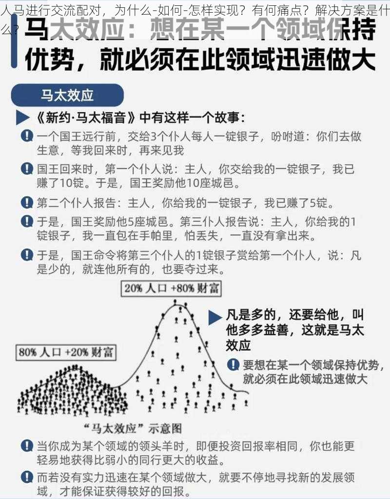 人马进行交流配对，为什么-如何-怎样实现？有何痛点？解决方案是什么？