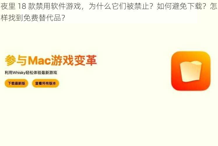 夜里 18 款禁用软件游戏，为什么它们被禁止？如何避免下载？怎样找到免费替代品？