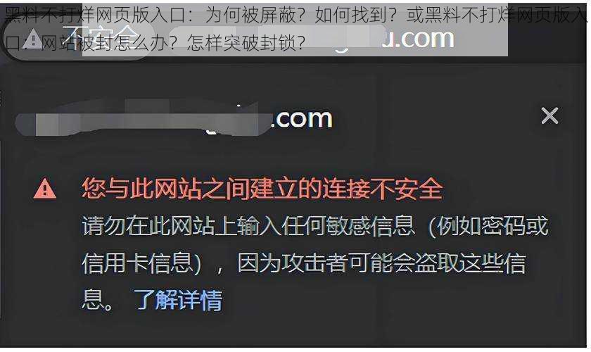 黑料不打烊网页版入口：为何被屏蔽？如何找到？或黑料不打烊网页版入口：网站被封怎么办？怎样突破封锁？