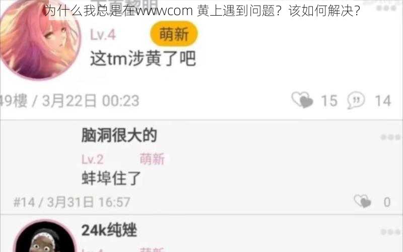 为什么我总是在wwwcom 黄上遇到问题？该如何解决？