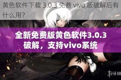 黄色软件下载 3.0.3 免费 vivo 版破解后有什么用？