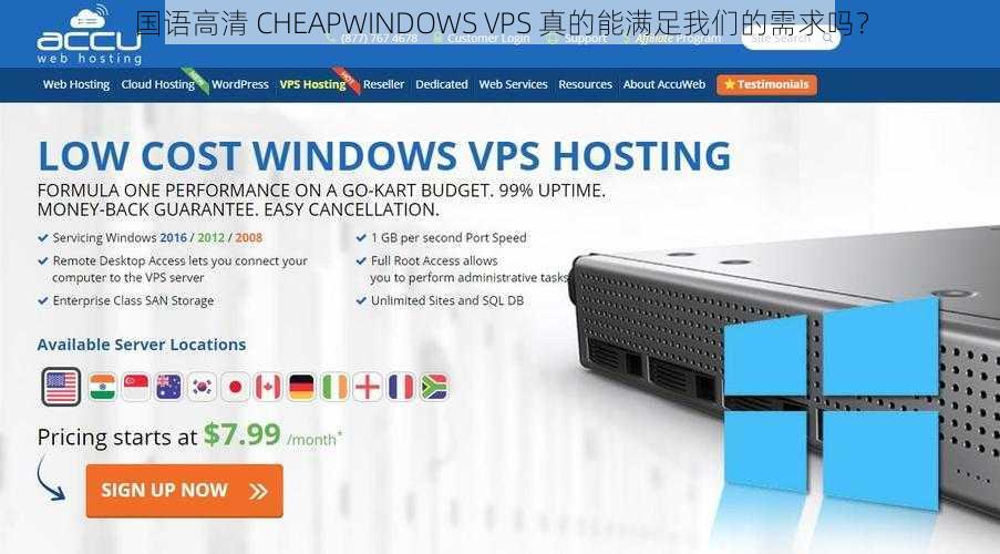 国语高清 CHEAPWINDOWS VPS 真的能满足我们的需求吗？