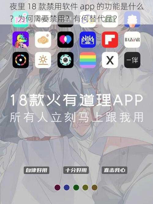 夜里 18 款禁用软件 app 的功能是什么？为何需要禁用？有何替代品？