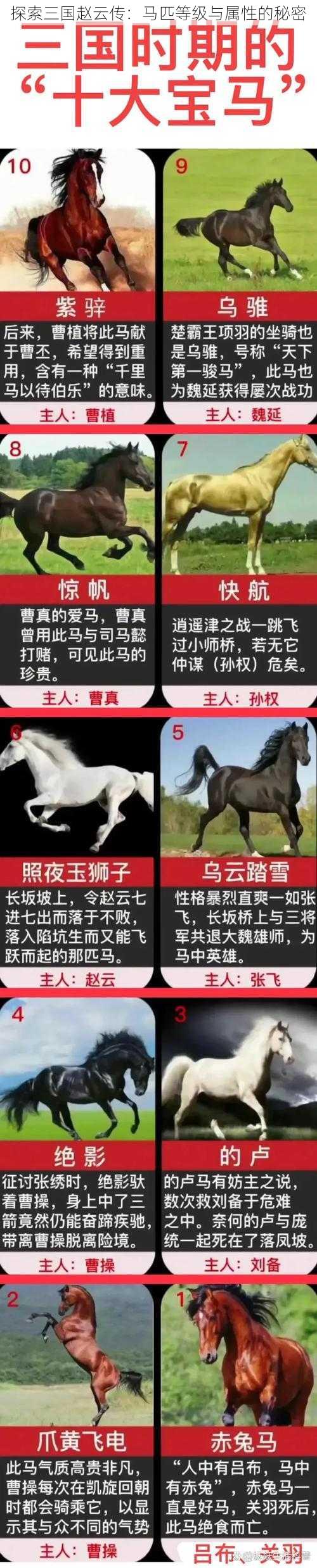 探索三国赵云传：马匹等级与属性的秘密