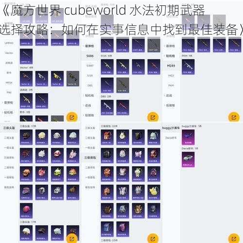 《魔方世界 cubeworld 水法初期武器选择攻略：如何在实事信息中找到最佳装备》