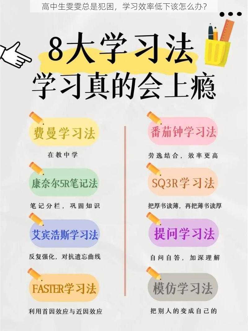 高中生雯雯总是犯困，学习效率低下该怎么办？