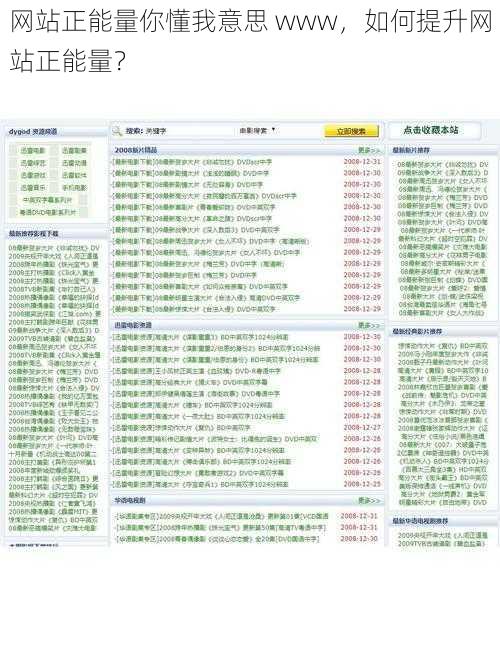 网站正能量你懂我意思 www，如何提升网站正能量？