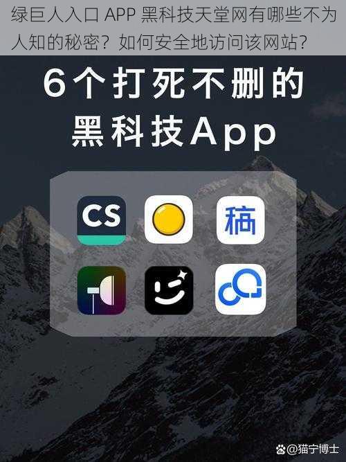 绿巨人入口 APP 黑科技天堂网有哪些不为人知的秘密？如何安全地访问该网站？