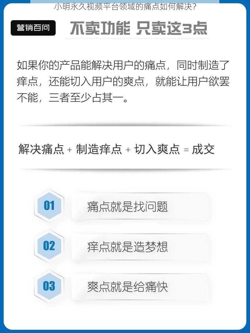 小明永久视频平台领域的痛点如何解决？