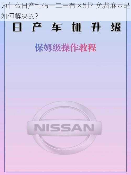 为什么日产乱码一二三有区别？免费麻豆是如何解决的？