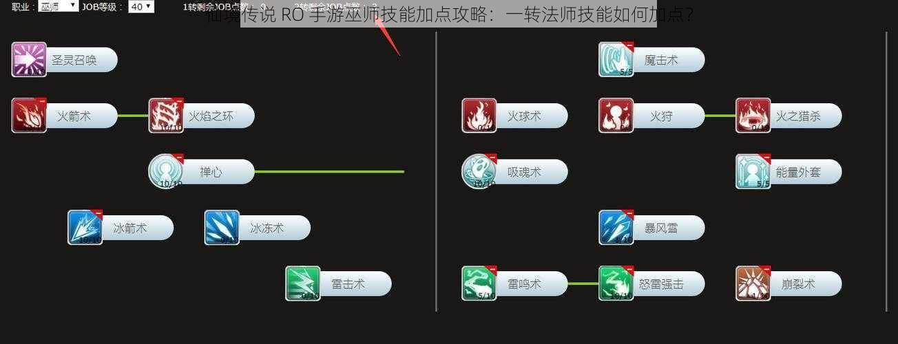 仙境传说 RO 手游巫师技能加点攻略：一转法师技能如何加点？