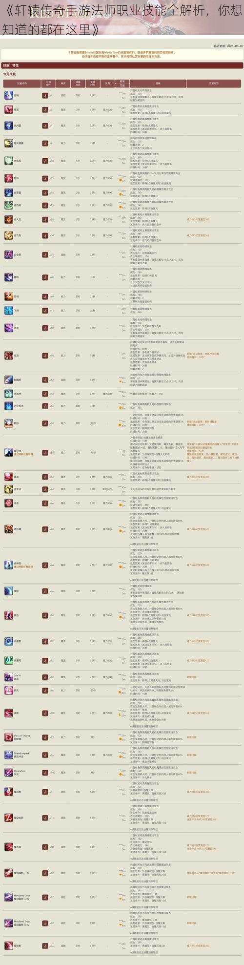 《轩辕传奇手游法师职业技能全解析，你想知道的都在这里》