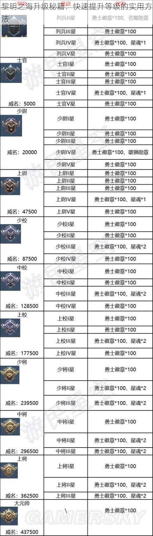 黎明之海升级秘籍：快速提升等级的实用方法