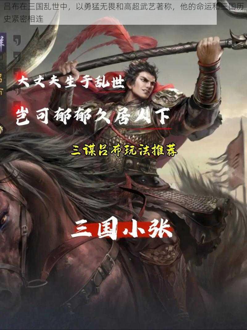 吕布在三国乱世中，以勇猛无畏和高超武艺著称，他的命运和三国历史紧密相连